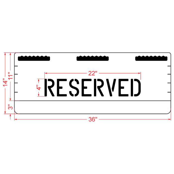 4" RESERVED Professional Curb Stencil
