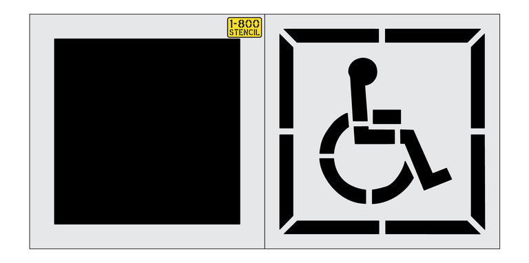Handicap Parking Lot Pavement Stencils with Backgrounds - 1-800-Stencil