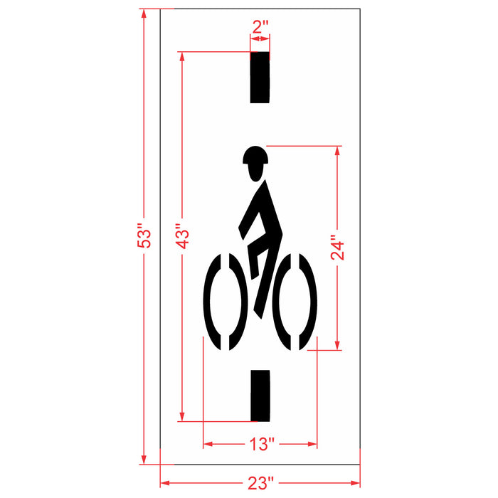 24" Bike Lane w/ Dashes Stencil