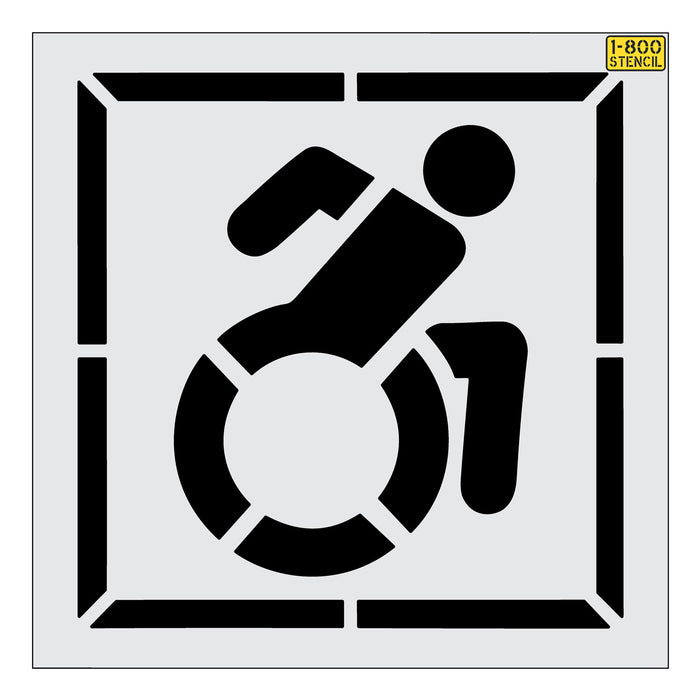 NYSDOT 46" Accessible Icon Handicap w/ 56" Border Stencil