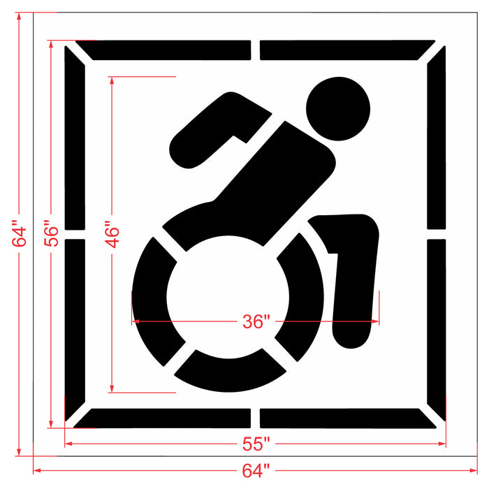 NYSDOT 46" Accessible Icon Handicap w/ 56" Border Stencil