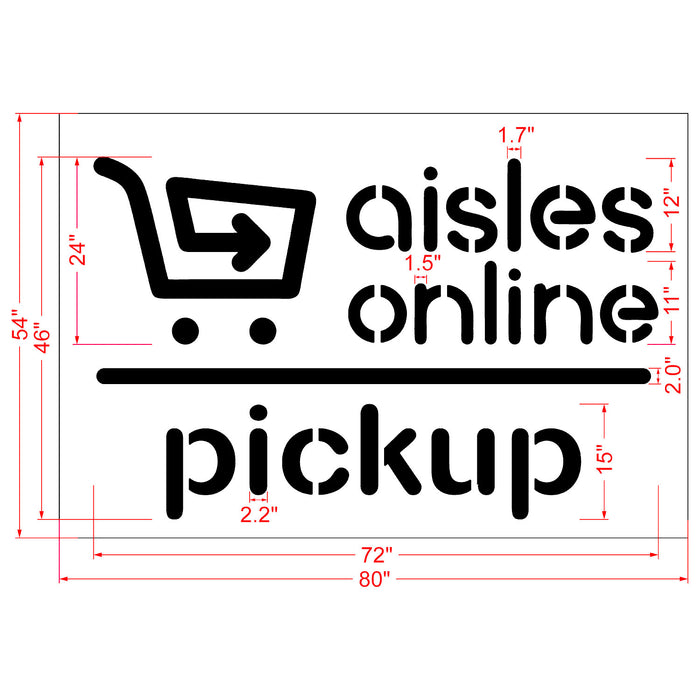 46" Hyvee Aisle Online Pickup Stencil