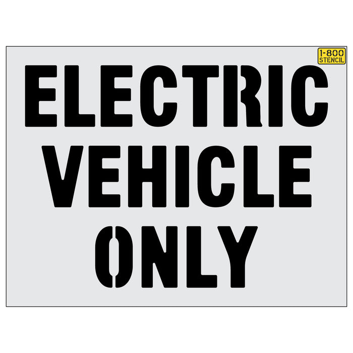 ELECTRIC VEHICLE ONLY Stencil - (4"-13")