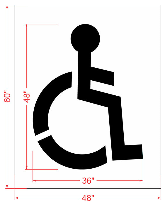 48" Handicap Child with Border Stencil