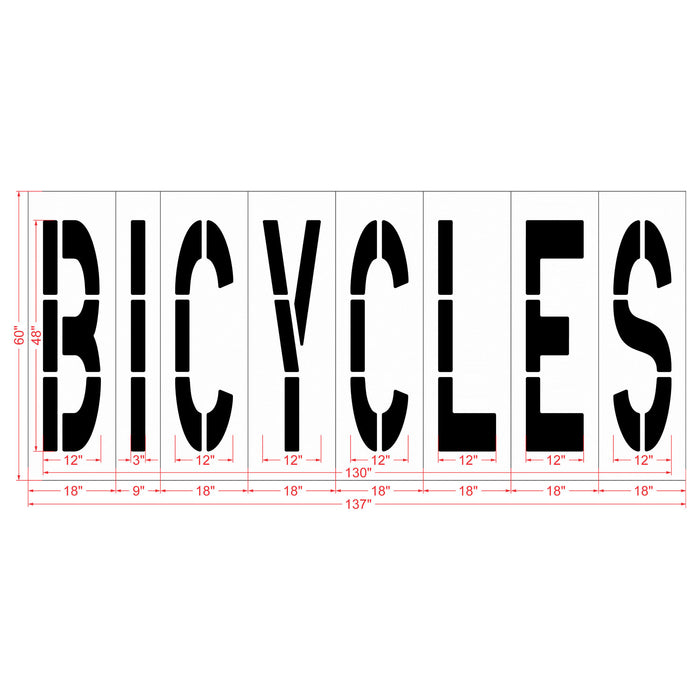 48" BICYCLES Stencil