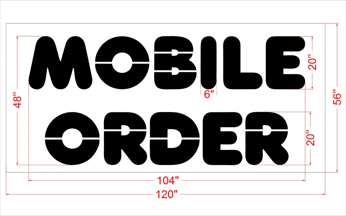 20" Dunkin Donuts MOBILE ORDER Stencil