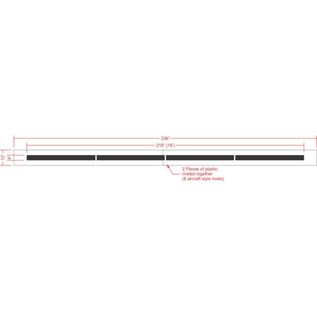 4 inch by 18 foot line stencil for parking lot and roadway pavement striping applications