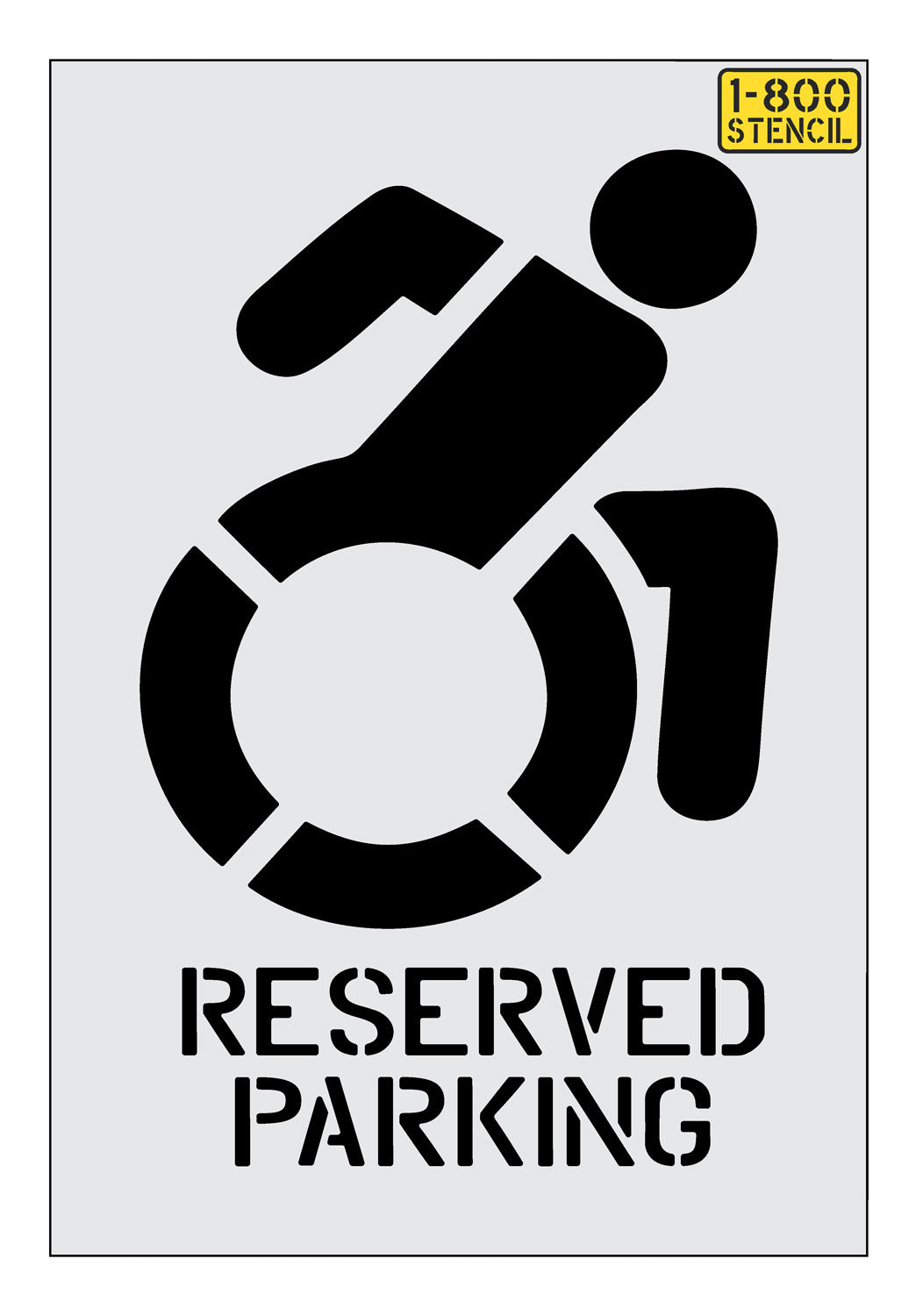 38" Handicap Stencil with 4" wording 'RESERVED PARKING' — 1800Stencil