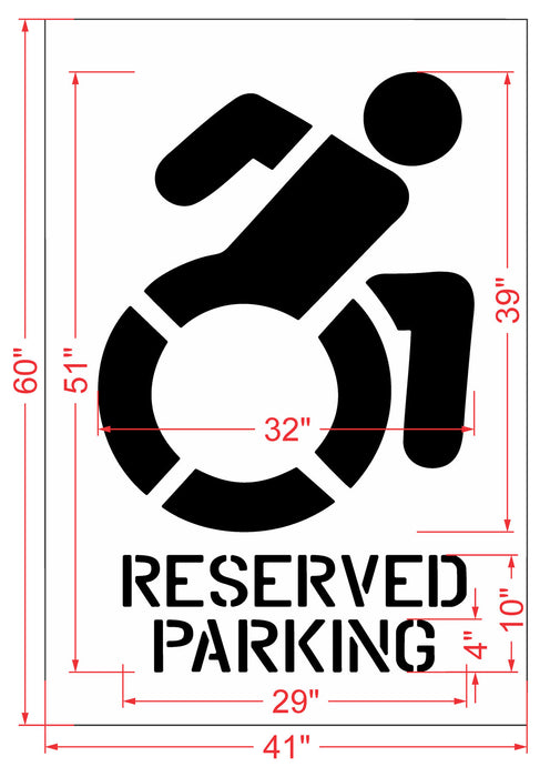 39" NYSDOT Handicap Stencil with RESERVED PARKING