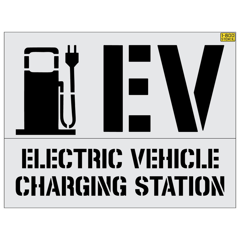 Electric Vehicle Parking and Charging Station Stencils — 1800Stencil