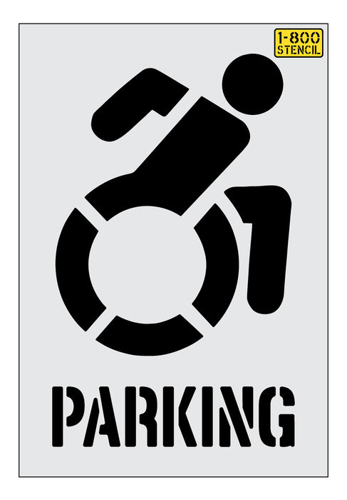 40" NYSDOT Handicap Stencil with RESERVED PARKING