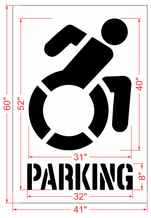 40" NYSDOT Handicap Stencil with RESERVED PARKING