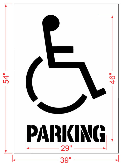36" ADA Handicap Stencil with PARKING