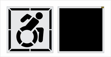NYSDOT 45" Accessible Handicap w/ 56" Border and 56" Background Stencil - High-quality stencil for pavement marking, durable and reusable