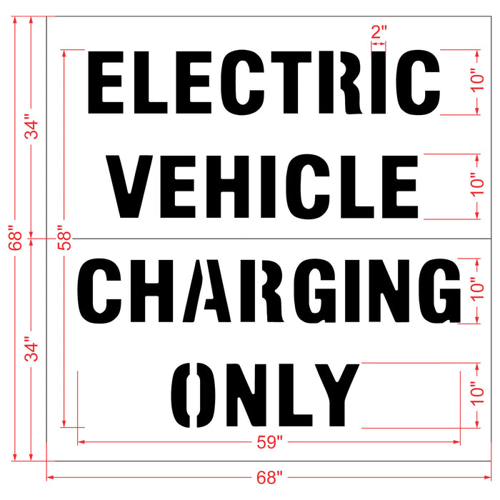 58" Walmart ELECTRIC VEHICLE CHARGING ONLY Stencil