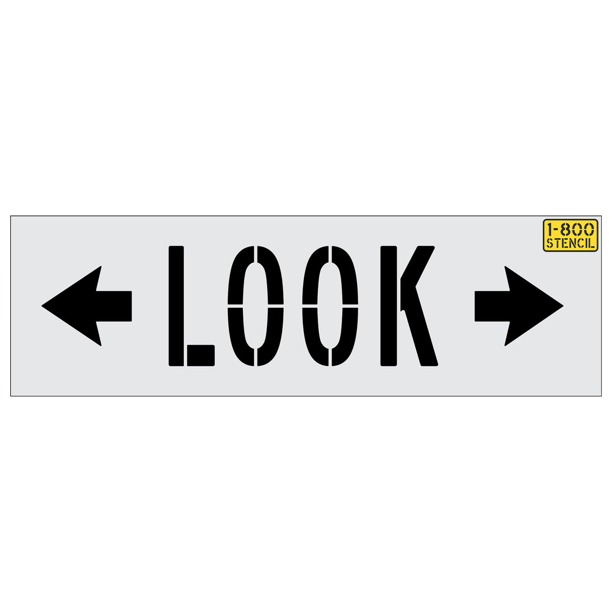 24-inch Chicago DOT LOOK with arrows pavement marking stencil for pedestrian safety warning