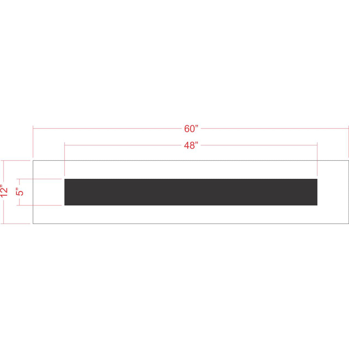 5 inch by 4 foot line stencil for parking lot, warehouse, and roadway pavement striping applications