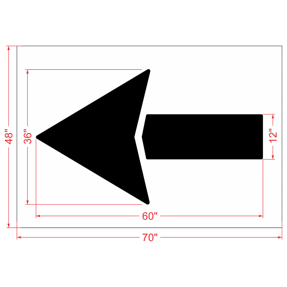 60" Straight Arrow Stencil