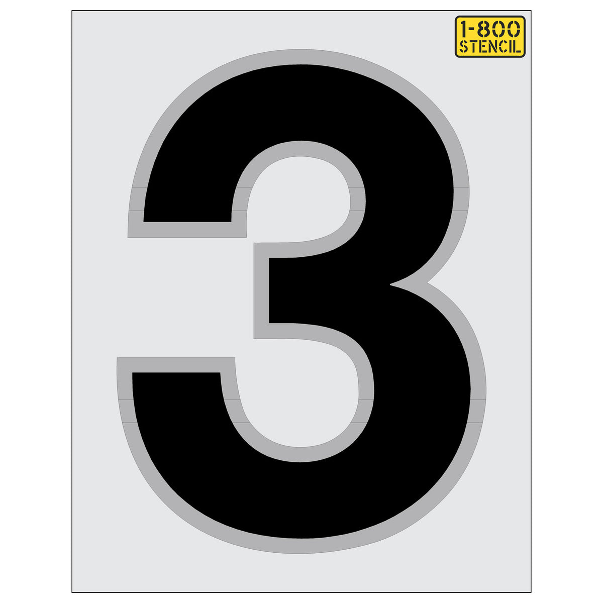 Number Three Stencil number-three-stencil