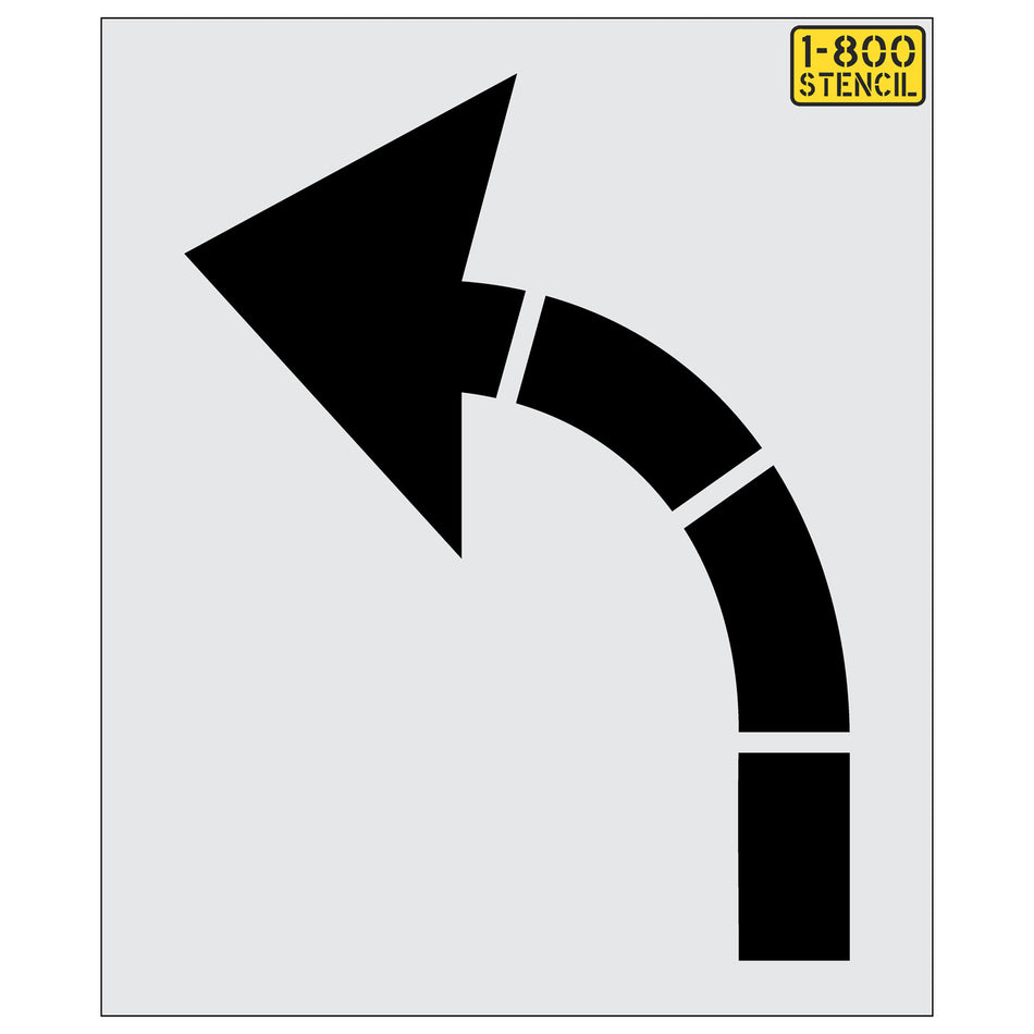 64" Left Turn Arrow Stencil