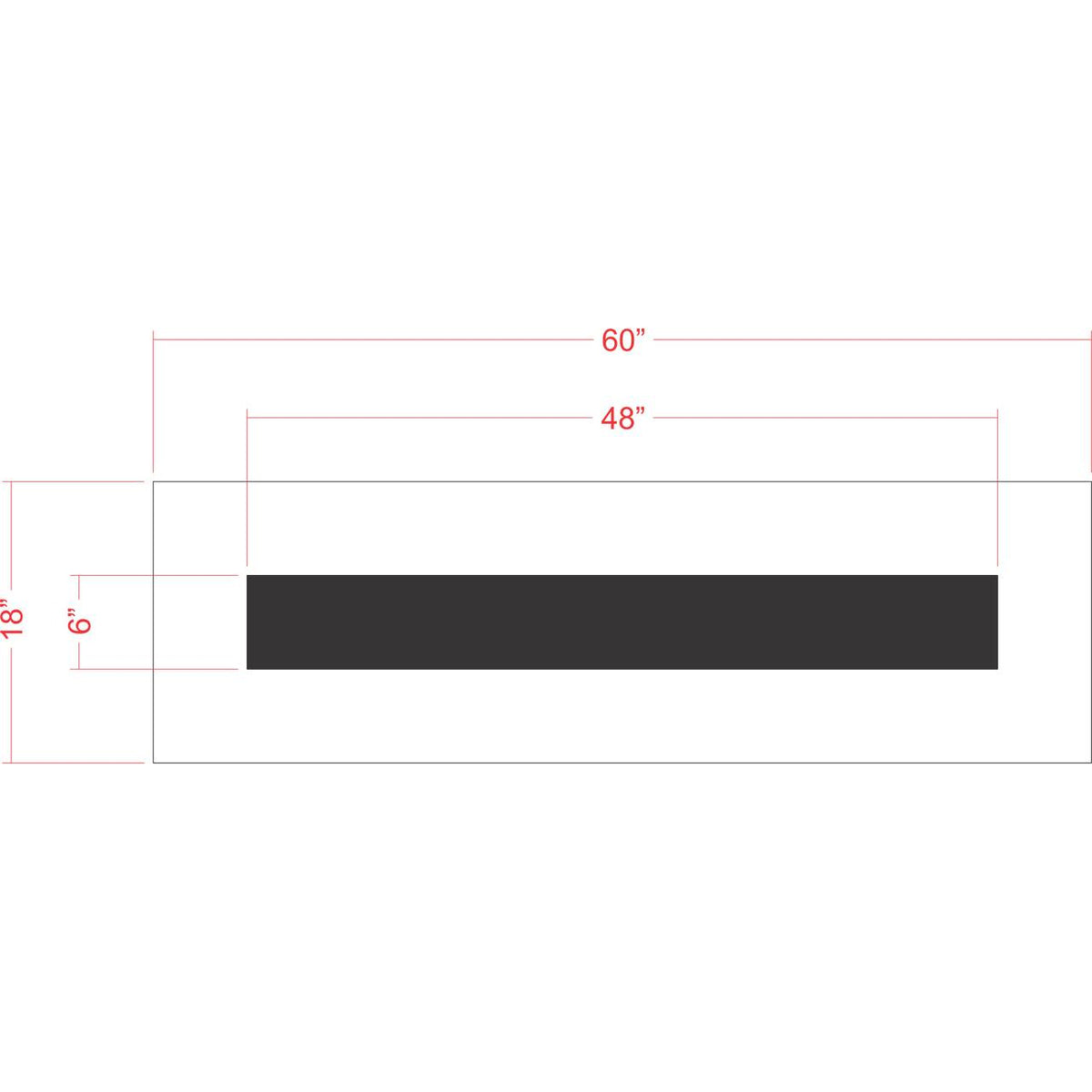 6 inch by 4 foot line stencil for parking lot, warehouse, and roadway pavement striping applications