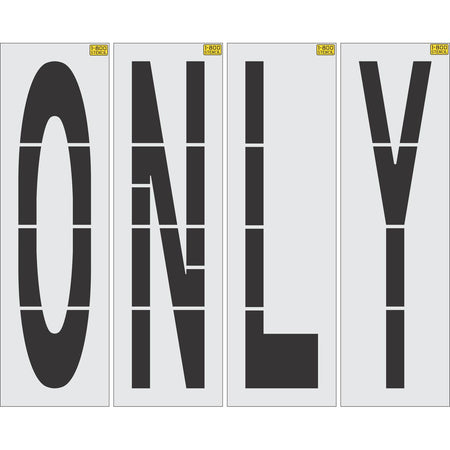 72-inch ONLY pavement marking stencil with bold lettering for lane designation on roads and parking lots