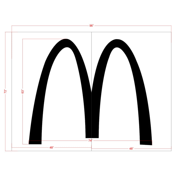 76" McDonalds Arch Stencil