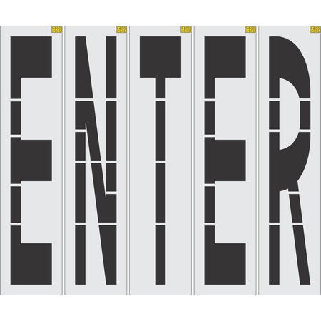 96 inch ENTER stencil for large-format parking lot and roadway directional pavement striping applications