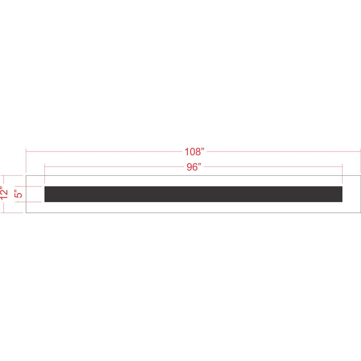 5 inch by 8 foot line stencil for parking lot, warehouse, and roadway pavement striping applications