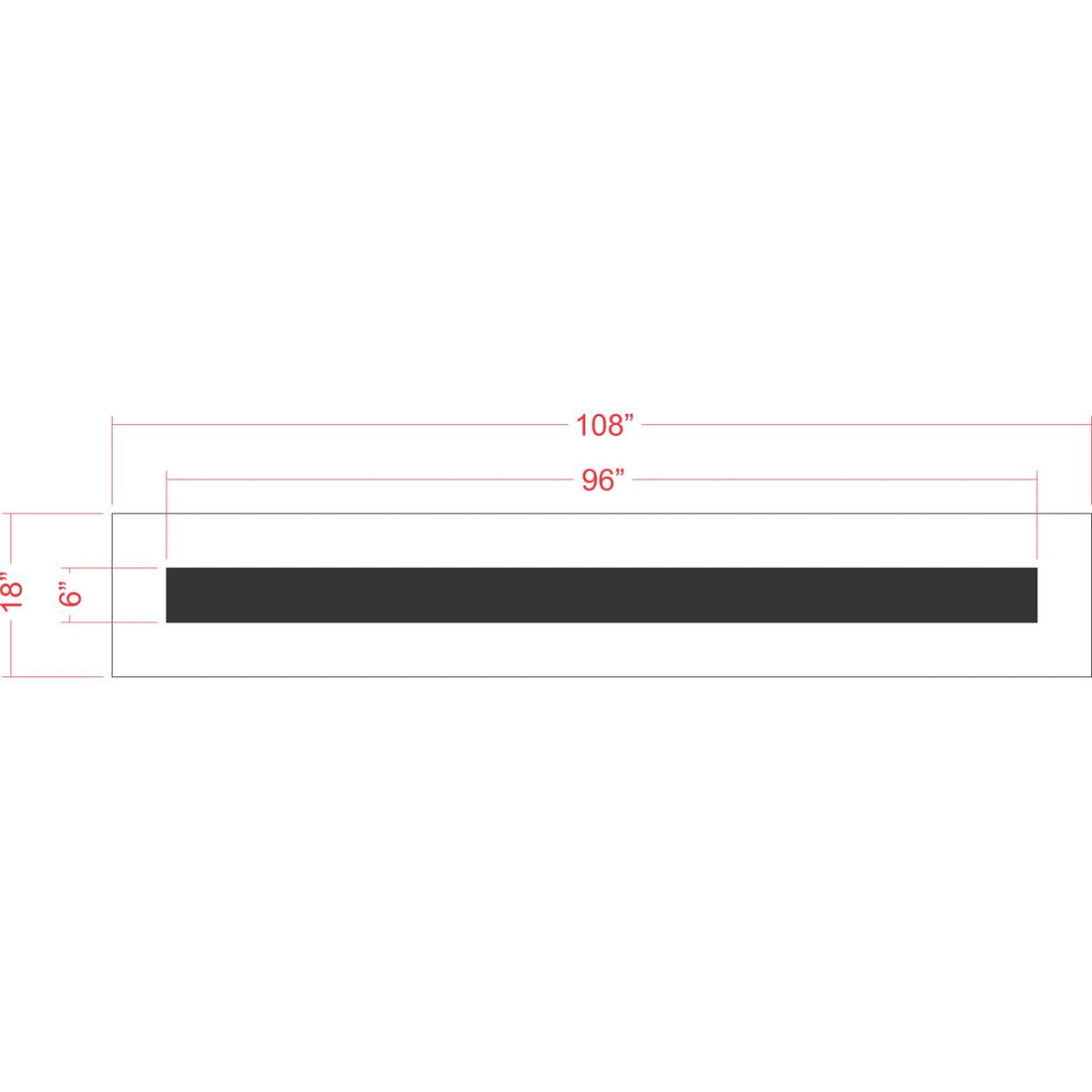 6 inch by 8 foot line stencil for parking lot and roadway pavement striping applications