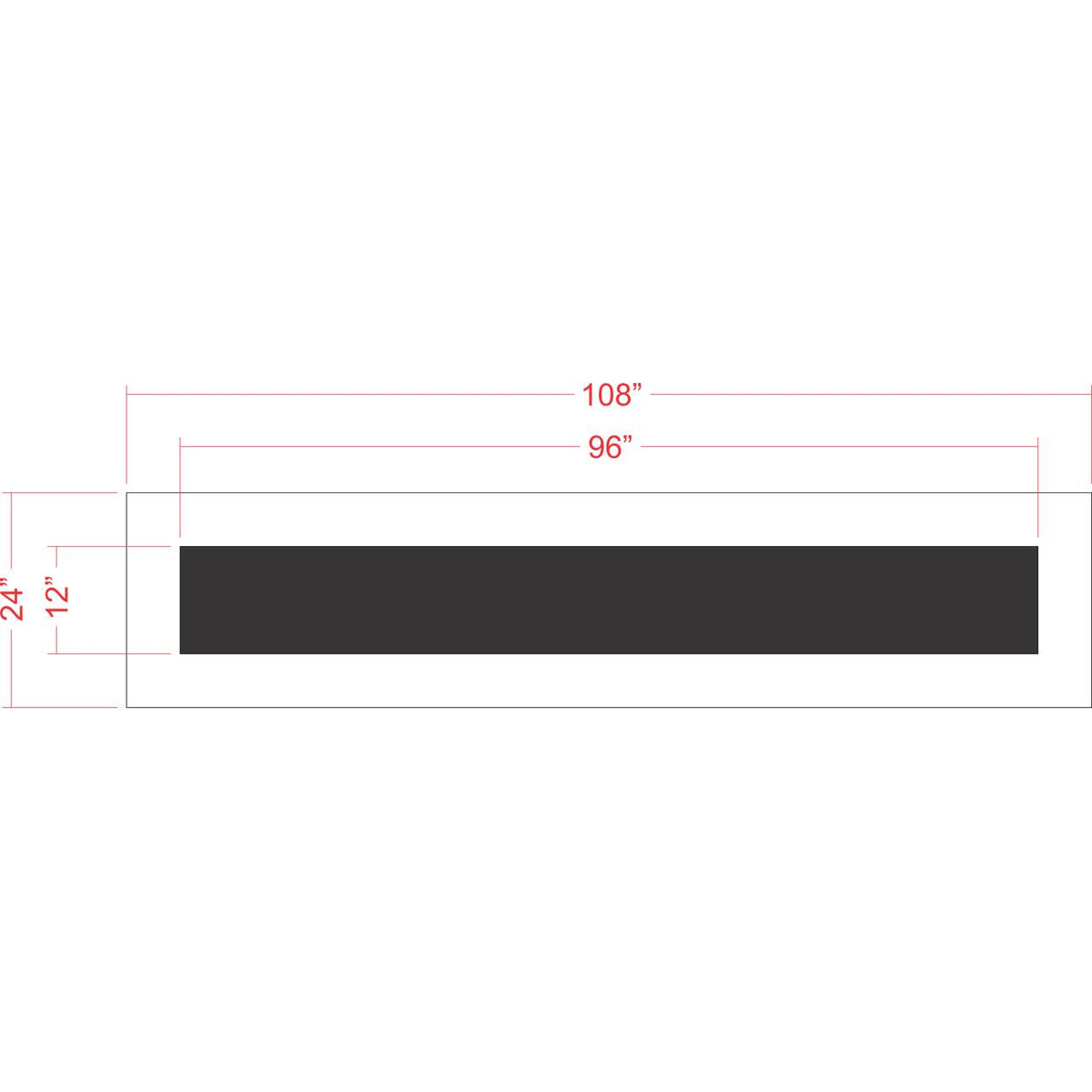 12 inch by 8 foot line stencil for parking lot, roadway, and warehouse floor striping applications