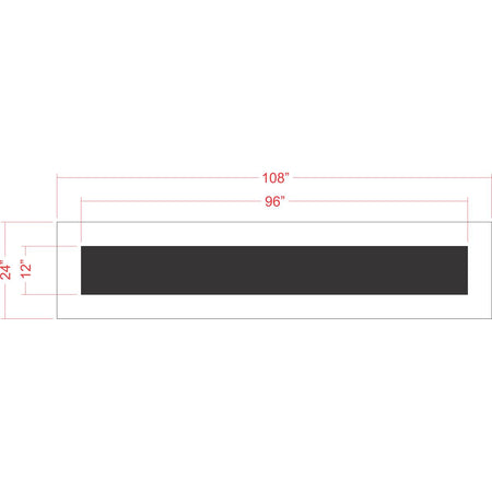 12 inch by 8 foot line stencil for parking lot, roadway, and warehouse floor striping applications
