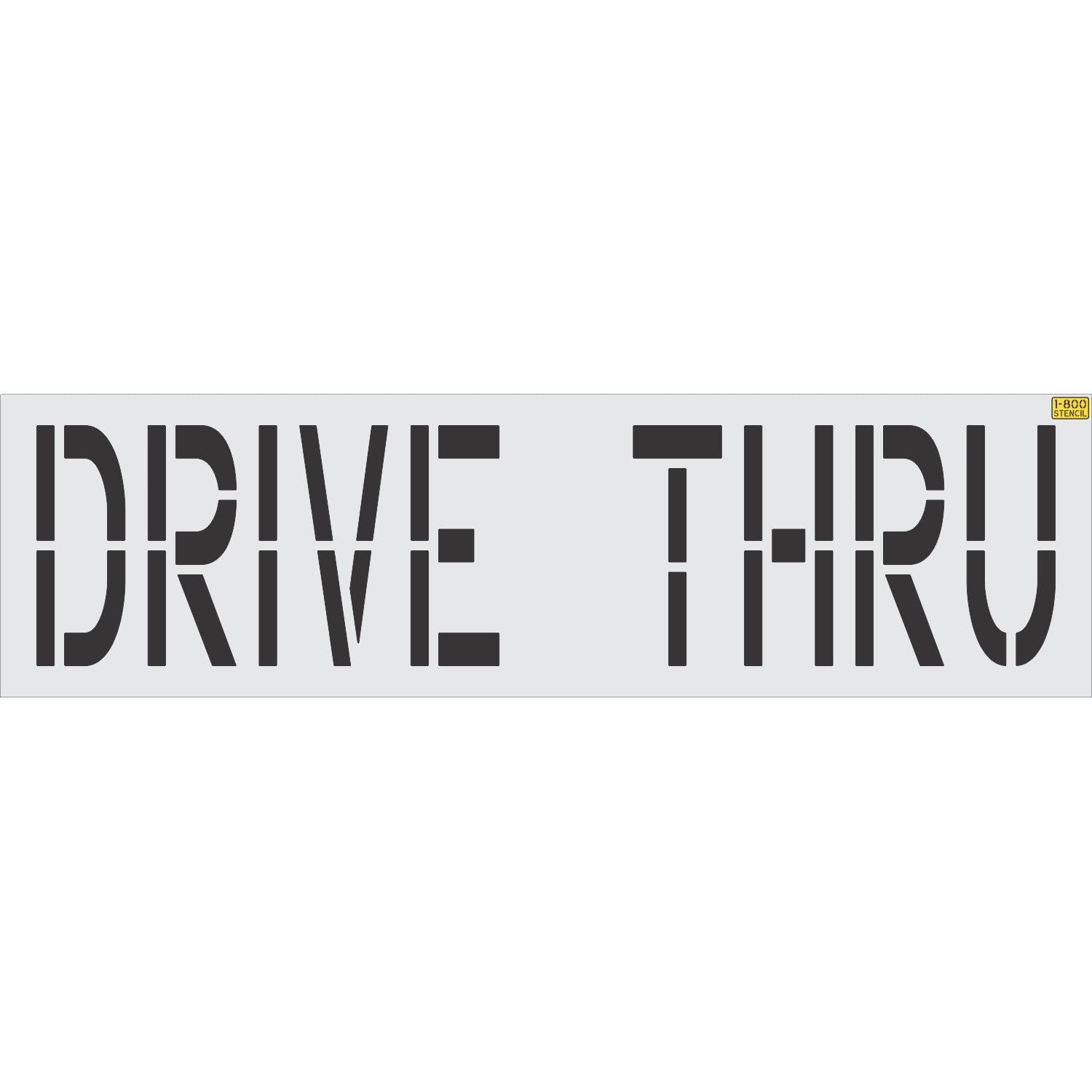 24 inch DRIVE THRU pavement marking stencil for restaurant and commercial parking lot drive lane striping