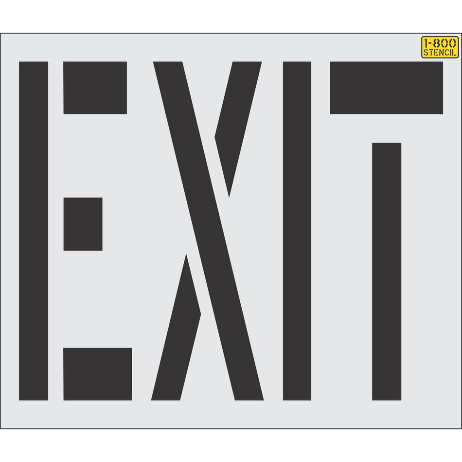 36 inch EXIT stencil for roadway and parking lot directional pavement marking applications