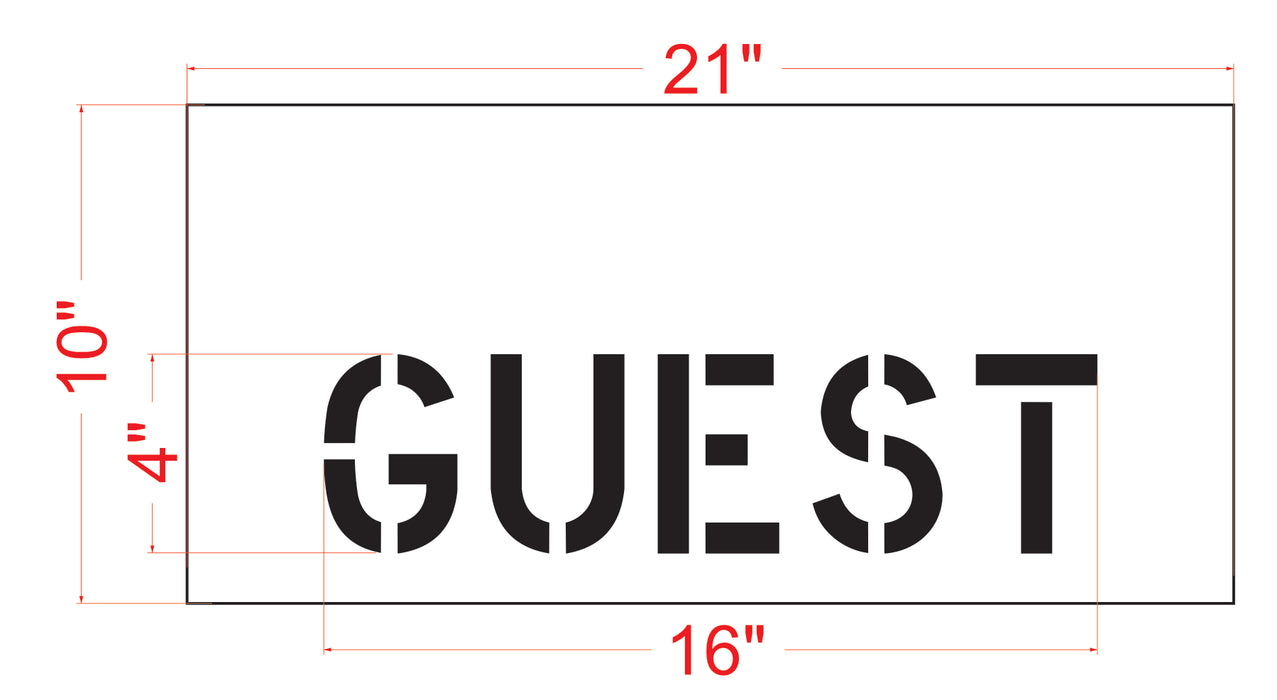 4" GUEST Curb and Standard Stencil