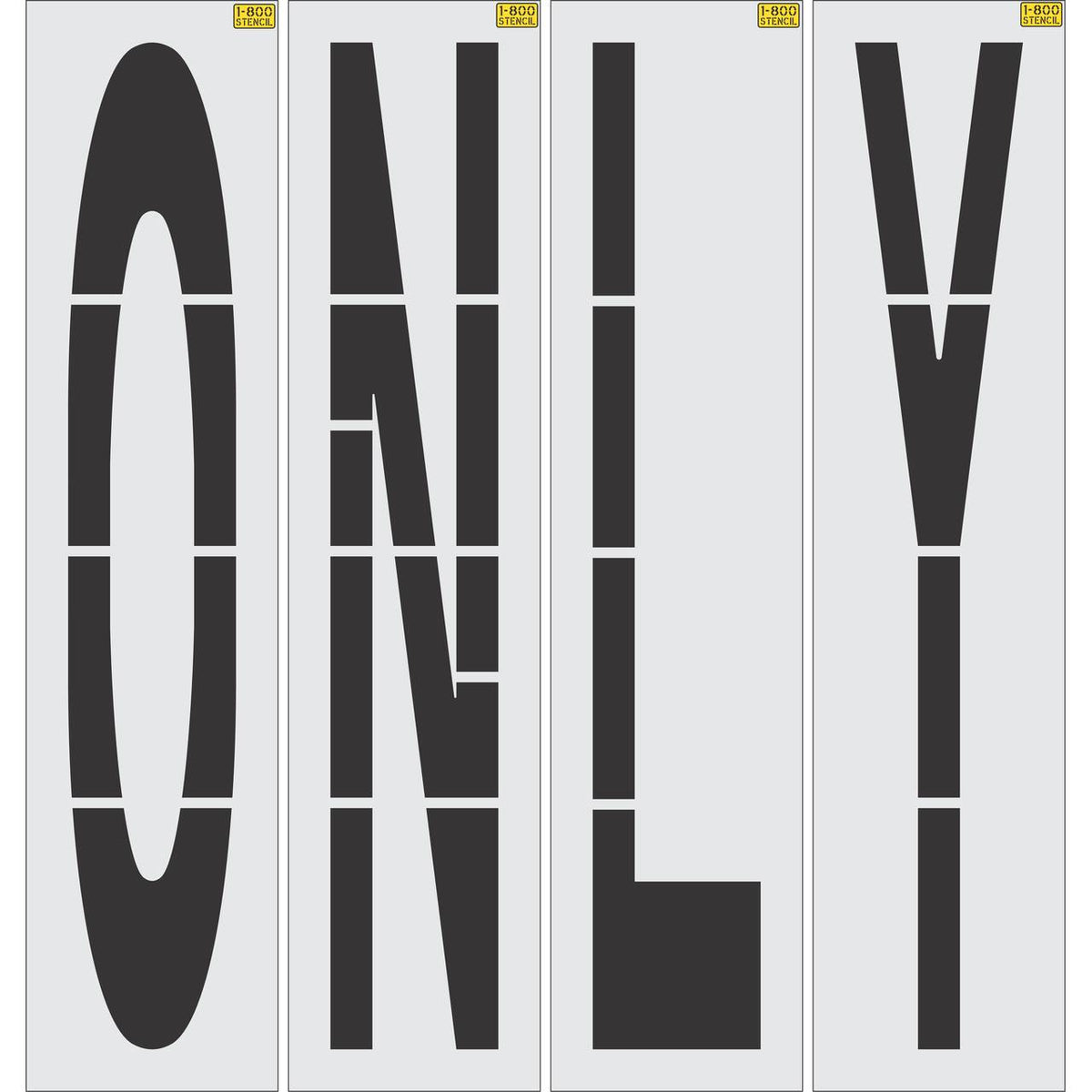 96 inch ONLY stencil for large-format roadway and parking lot directional pavement striping applications