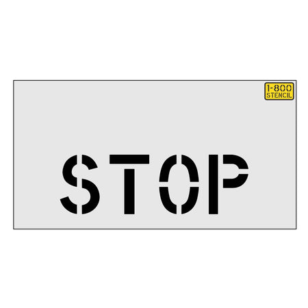 4 inch STOP curb stencil for curb, equipment, and small pavement marking applications