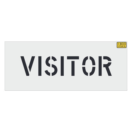4 inch VISITOR standard stencil for parking lot and commercial curb marking applications