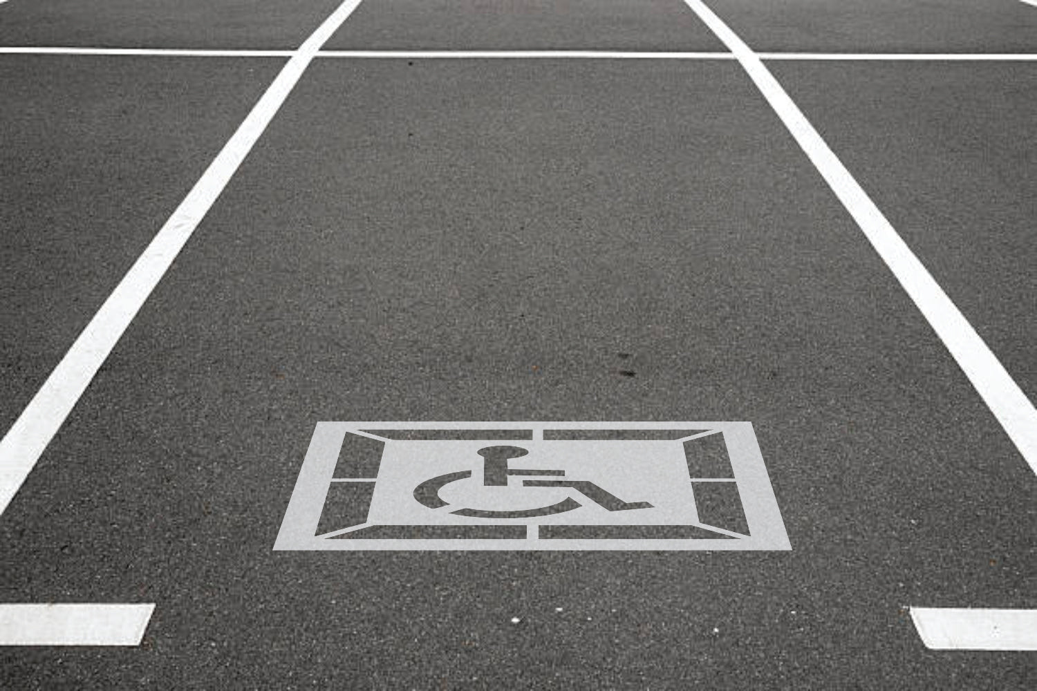 36 inch California legacy handicap pavement marking stencil for accessible parking lot striping applications