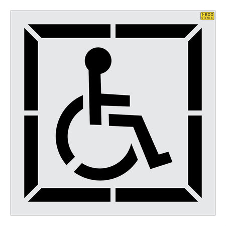 39 inch DOT handicap pavement marking stencil for ADA accessible parking lot striping applications
