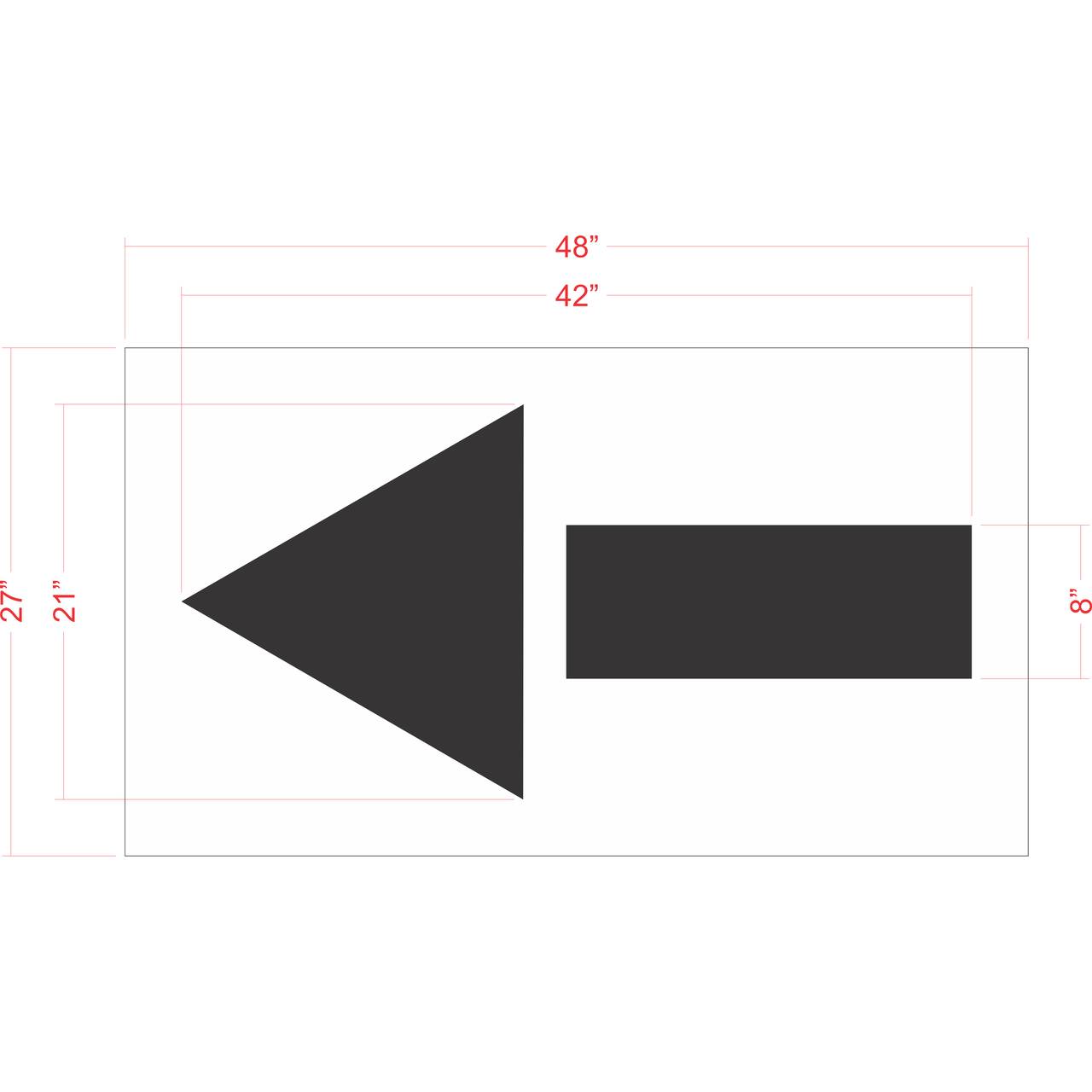 42 inch straight arrow stencil for commercial parking lot and roadway directional pavement striping