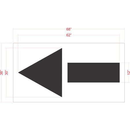 84 inch straight arrow stencil for commercial parking lot and roadway directional pavement striping applications
