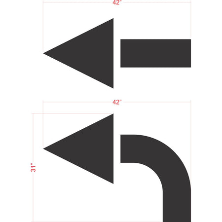 42 inch Arrow Combo Kit stencil for parking lot and roadway directional pavement marking applications
