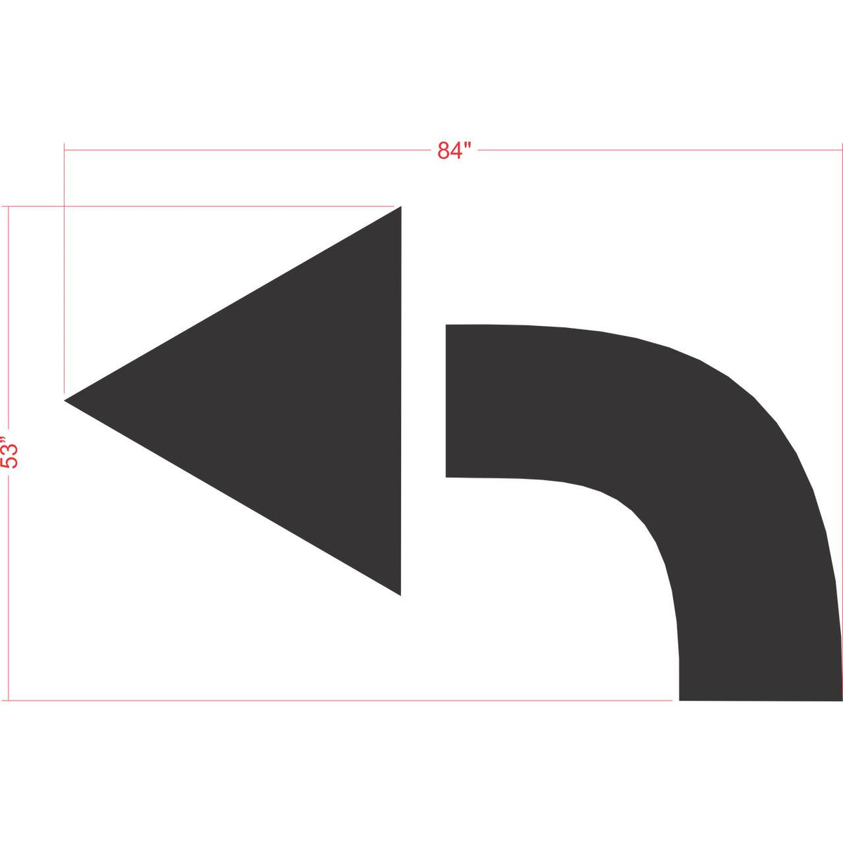 84 inch arrow combo kit stencil for commercial parking lot and roadway directional pavement striping applications
