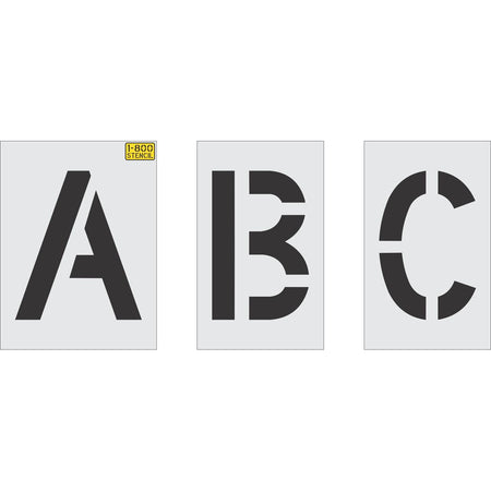 10 inch alphabet stencil kit for parking lot, curb, and commercial pavement lettering applications