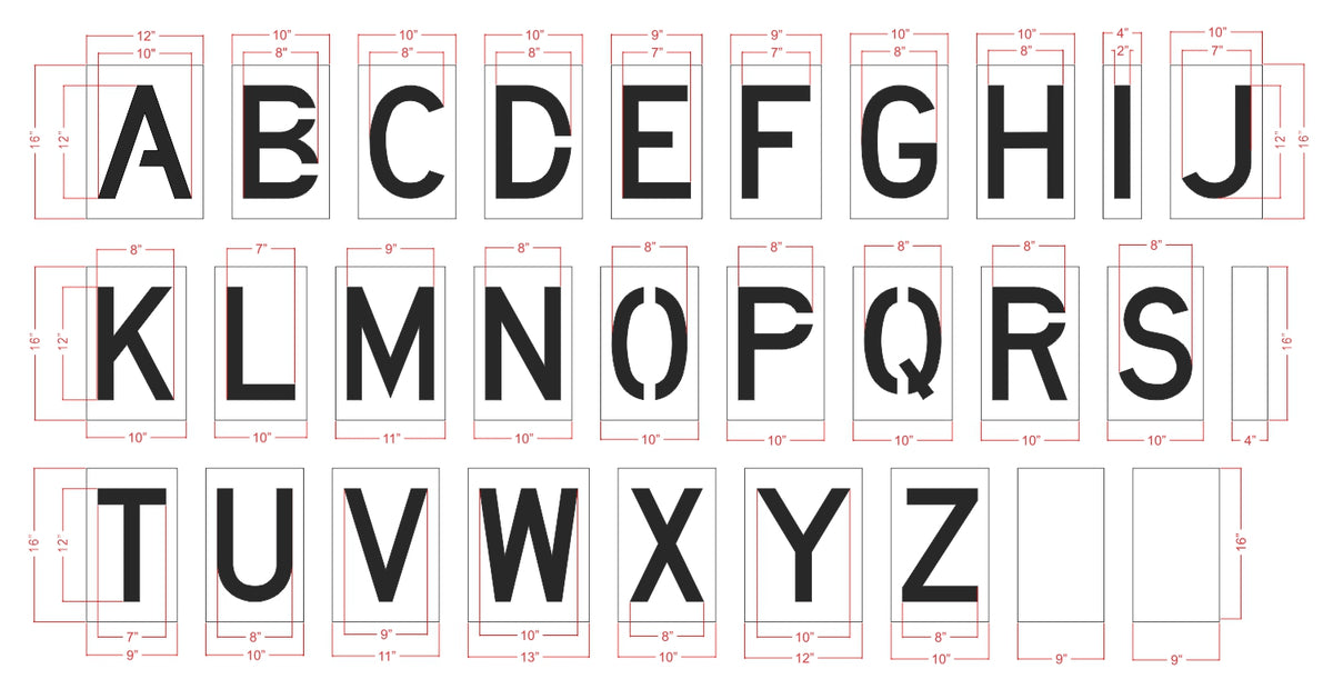 12" Alphabet Kit Stencil