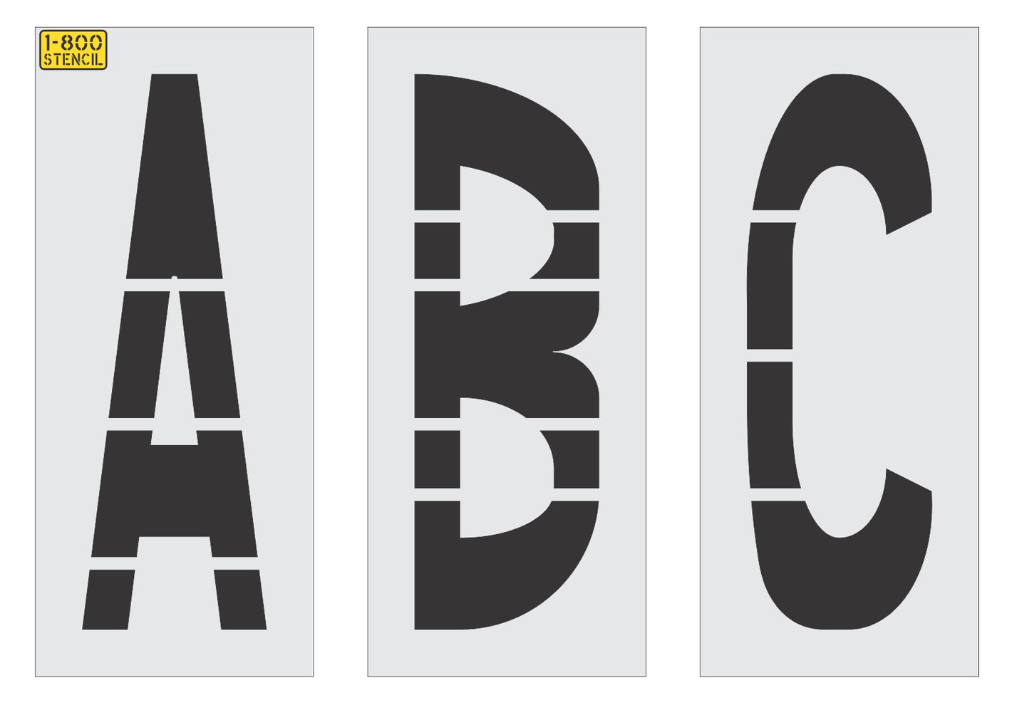 48"x16" Alphabet Kit Stencil - High-quality stencil for pavement marking, durable and reusable