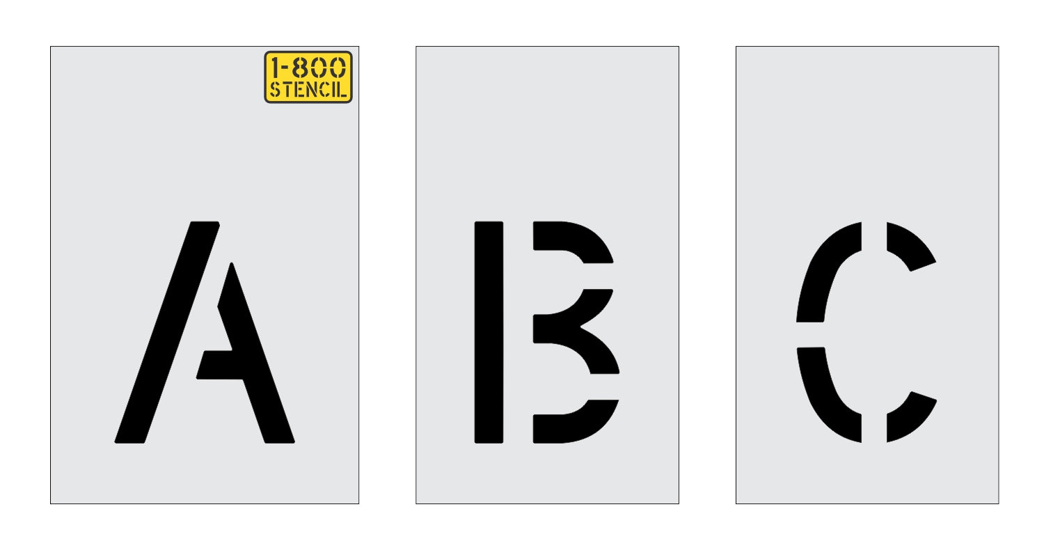 4" Alphabet Kit for Curbs Stencil - High-quality stencil for pavement marking, durable and reusable