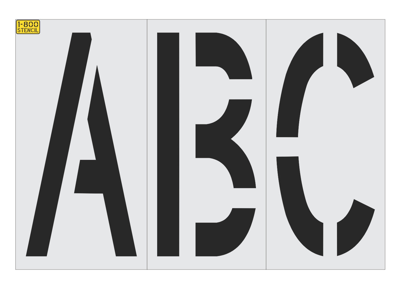 36" x 16" Alphabet Kit Stencil - High-quality stencil for pavement marking, durable and reusable