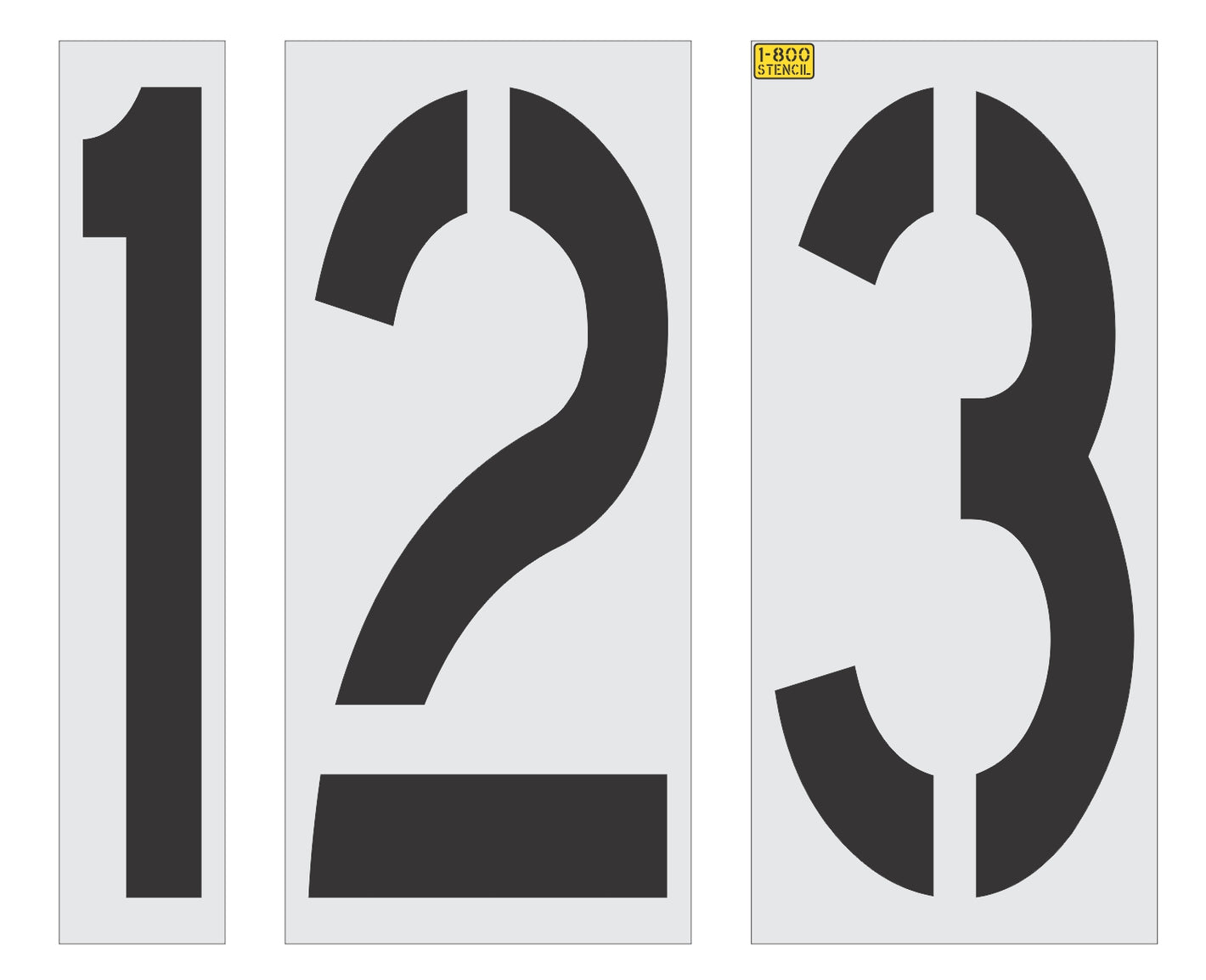 36" x 16" Number Kit Stencil - High-quality stencil for pavement marking, durable and reusable